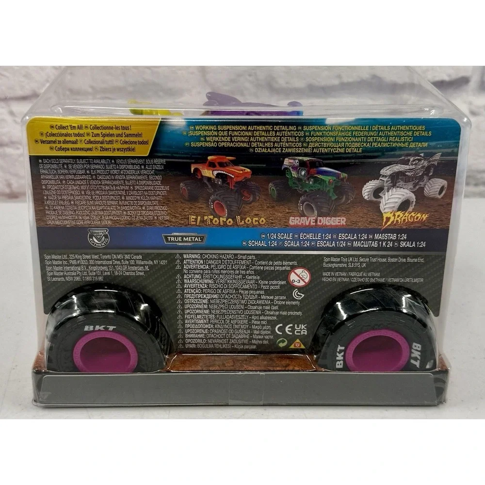 Monster Jam 1:24 Large Rare HTF Sparkle Smash Unicorn W/Purple Chassis BRAND NEW